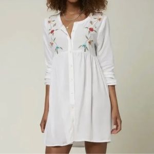 O’Neill Edan Dress Beachy White Embroidered Floral Dress
